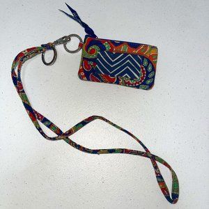 Vera Bradley 'Venetian Paisley' Zip ID Lanyard